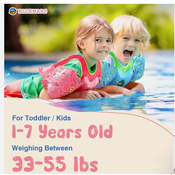 BlueMars Pink Unicorn Swim Vest. U.S Coast Guard Approved Toddler Swim Vest - Picture 4 of 7